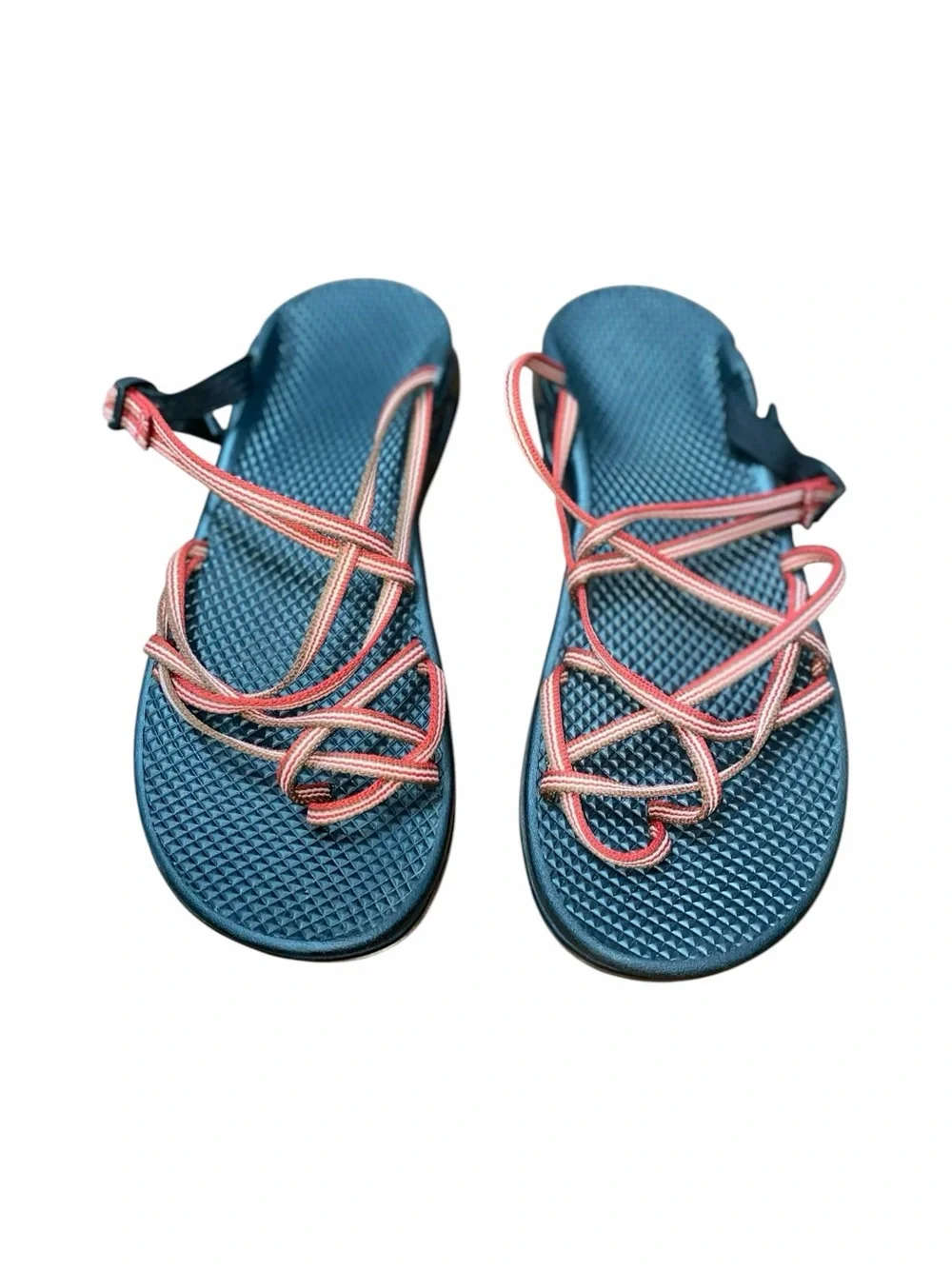 Chaco Z/Cloud Strappy Sport Sandals Women’s 9 Navy Coral Comfort